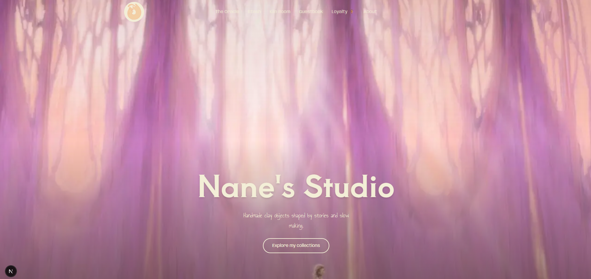 Nane’s Studio homepage screenshot