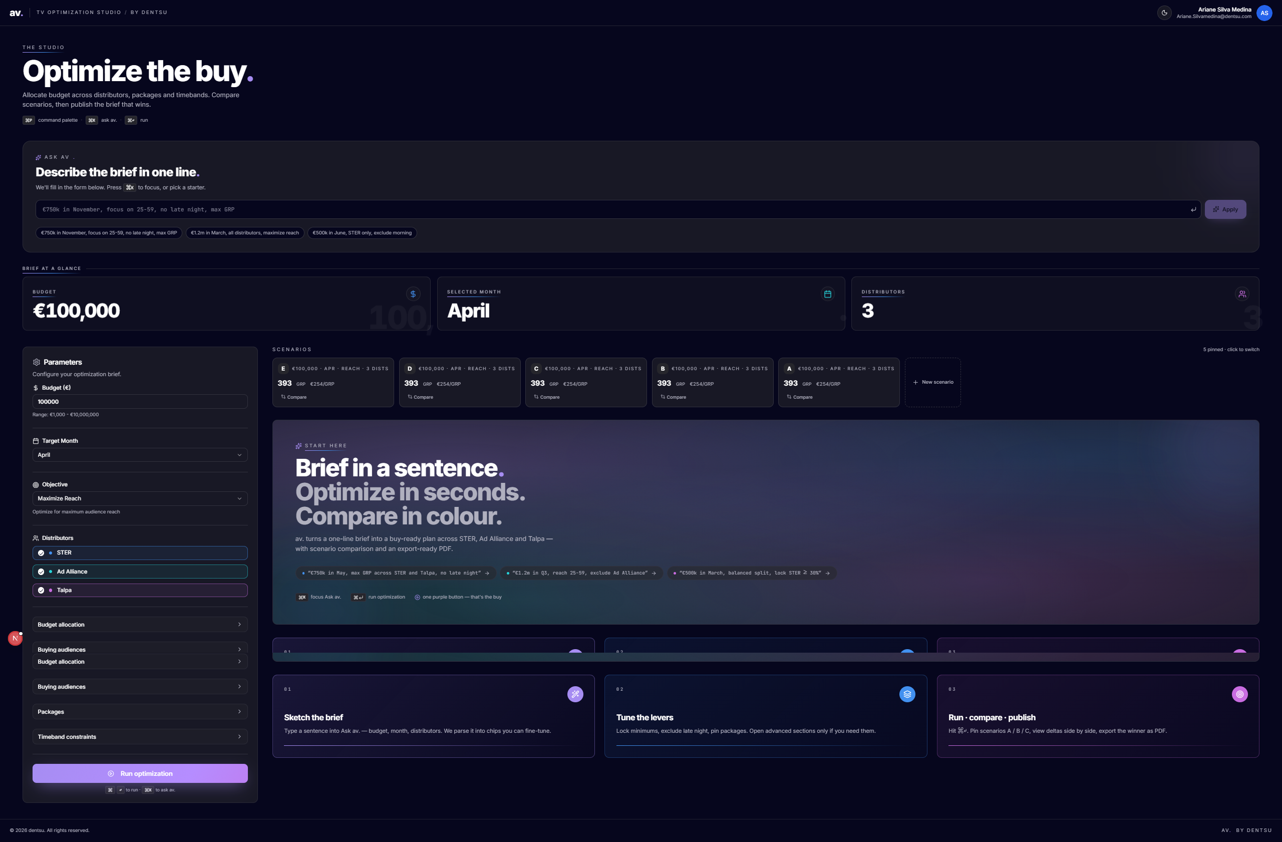 av. TV Optimization Studio main UI screenshot
